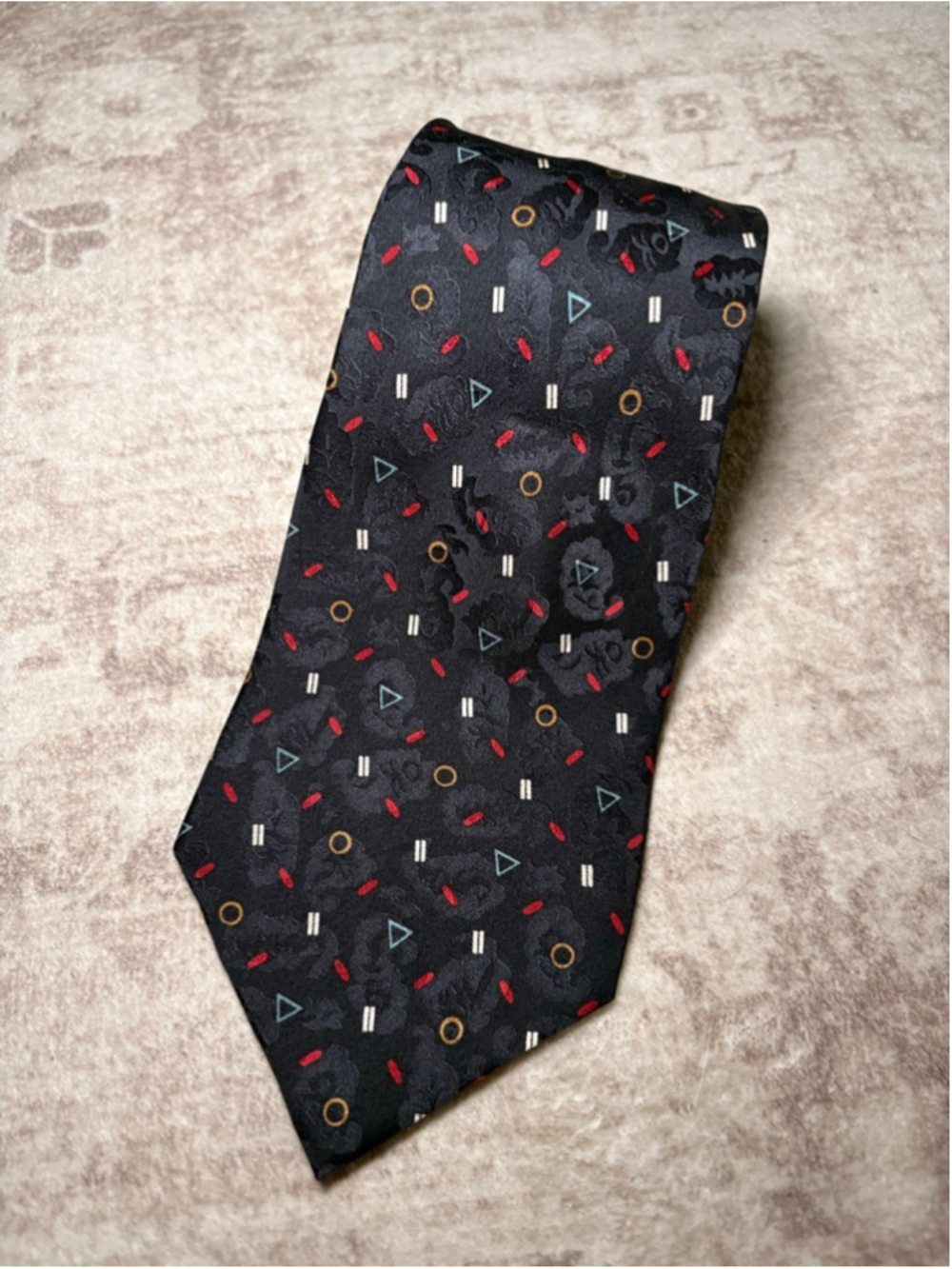 WYNBROOKE Black Patterned Silk Tie